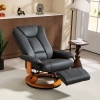 Afbeelding van HOMCOM Relaxstoel van kunstleer, hout 78L x 88B x 103H cm Donkergrijs