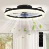 Afbeelding van HOMCOM Plafondventilator met verlichting - Zwart staal en kunststof - 50 x 50 x 12,5 cm