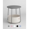 Afbeelding van VASAGLE Bijzettafel Rond - 45 cm - met stoffen mand - opbergruimte - grijs/wit