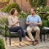 Afbeelding van Outsunny Tuinbank van Metaal met Gaasweefsel - 112L x 66B x 80H cm - Grijs