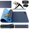 Afbeelding van RE:SPORT Yogamat, ftalaatvrij, antislip, 183 x 61 x 0,6 cm, marineblauw/lichtblauw