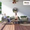Afbeelding van Outsunny Weerbestendige polyrotan tuinmeubelset voor 4 personen, bruin