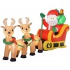 Afbeelding van HOMCOM Opblaasbare Kerstman op Slee 240x57x112 cm Rood en Geel