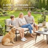 Afbeelding van Outsunny Driezits Rotanbank - PE Rotan, Staal - 176L x 75B x 78H cm - Khaki