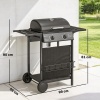 Afbeelding van Outsunny Gasbarbecue 5 kW, 2 branders, roestvrij staal, met zijtafel en thermometer