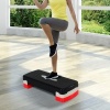 Afbeelding van HOMCOM Verstelbare Aerobic Stepper met Antislip Oppervlak - Rood/Zwart/Grijs 68 x 29 x 15 cm