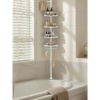 Afbeelding van Songmics Uitschuifbaar Hoekrek, Wit, Voor Douche en Handdoeken, 85-305 cm