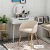 Afbeelding van HOMCOM Eetstoel Polyester, Metaal 56L x 55B x 74H cm Beige