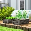 Afbeelding van Outsunny Tuinbed set Gegalvaniseerd staal 110x50x30 cm Donkergrijs
