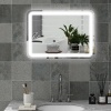 Afbeelding van HOMCOM Badspiegel met Verlichting 50 x 70 cm met 3 Lichtkleuren Zilver