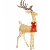 Afbeelding van Outsunny Verlichte Kerstdecoratie van Staal en Polyester, 66x25x135 cm, Goud
