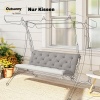 Afbeelding van Outsunny 3-zits bankkussen 150x98x8 cm met banden, voor binnen/buiten, lichtgrijs