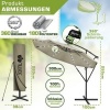 Afbeelding van Tillvex Aluminium Zweefparasol met LED Solar Ø 300 cm + Hoes en Windbescherming