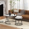 Afbeelding van HOMCOM Salontafelset van Spaanplaat en Metaal, 70x70x46,5 cm, Wit