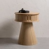 Afbeelding van WOOOD Karri Rond Nachtkastje - Hout - Naturel - 46x38x38 cm