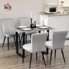 Afbeelding van HOMCOM Set van 4 Eetkamerstoelen met Rugleuning - Staal Grijs 46 x 65 x 87 cm