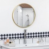 Afbeelding van Kleankin badkamerspiegel, 50 cm, goud, aluminium, IP44, voor woonkamer en slaapkamer