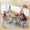 Afbeelding van HOMCOM ronde eettafel met X-poten voor 4 personen - Eiken keukentafel