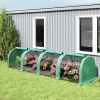 Afbeelding van Outsunny Mini-broeikastunnel voor tomaten, 4 x 1 x 0,8 m, groen met ritssluitingen