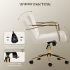 Afbeelding van HOMCOM Bureaustoel Polyester en Staal Crèmewit 64x57x80-90 cm