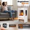 Afbeelding van TRESKO Elektrische open haard wit met verwarming, afstandsbediening en wifi-app, 1800 W