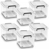 Afbeelding van tillvex® Set van 6 Opbergdozen met Deksel 13L - Transparant, Stapelbaar, BPA-vrij met Wieltjes