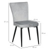 Afbeelding van HOMCOM 4-delige set eetkamerstoelen, grijze velvet eetstoelen met rugleuning