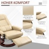 Afbeelding van HOMCOM Relaxstoel Kunstleer, Schuim - L78 x B87 x H100 cm - Crèmewit