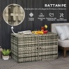 Afbeelding van Outsunny Buiten Kist, 350 l, 2 niveaus, PE-rotan, met gasveren en stalen frame, 118 x 57 x 69 cm, gr