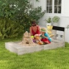 Afbeelding van Outsunny Zandbak van Tannenhout 154L x 80B x 60H cm - Grijs