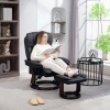 Afbeelding van HOMCOM Relaxfauteuil met Hocker - Kunstleer - 86L x 83B x 107H cm - Zwart
