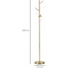 Afbeelding van HOMCOM - Staande lamp met 3 lampenkappen en voetschakelaar - Goud