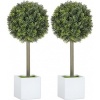 Afbeelding van HOMCOM Kunststof Kunstmatige Topiaries 10x10x45 cm Groen