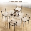 Afbeelding van HOMCOM Eettafelset MDF en Metaal 100x63x76,5 cm Eikenhout