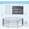 Afbeelding van PawHut - Puppyhek - Vergrendelbare grendel - Roestvrij staal - 8 Panelen