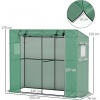 Afbeelding van Outsunny Kas van staal en kunststof - 200L x 76B x 170H cm - Groen