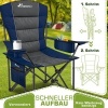 Afbeelding van TRESKO® Opvouwbare Campingstoel tot 150 kg | Klapstoel met Armleuningen & Bekerhouder