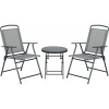 Afbeelding van Outsunny Bistroset voor buiten Metaal, gaasstof 53,5L x 64B x 93H cm Lichtgrijs