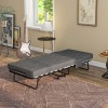 Afbeelding van HOMCOM Opklapbed van polyester en staal - 190L x 80B x 42H cm - Donkergrijs