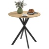 Afbeelding van HOMCOM Ronde Eettafel voor 2 Personen in Industriële Stijl, Ø 80 x 75 cm, Eikenhout