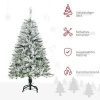 Afbeelding van HOMCOM Kunststof Kerstboom 70x70x120 cm Groen en Wit