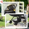Afbeelding van PawHut Hondentrolley voor kleine honden en katten - Zwart 76,5 x 52 x 95 cm