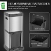 Afbeelding van Homcom Afvalbak - Roestvrij staal en kunststof - 32,5L x 31,5B x 78H cm - Zilver