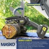 Afbeelding van MASKO® Mini-kettingzaag met accu 8000 mAh | Handkettingzaag 6 inch elektrisch met 2 accu's 4000 mAh 