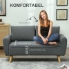 Afbeelding van HOMCOM 2-zitsbank van polyester en schuim - 145L x 75B x 78H cm - Donkergrijs