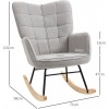 Afbeelding van HOMCOM - Schommelstoel - Fleece Look - Met Armleuningen - Lichtgrijs