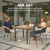 Afbeelding van Outsunny 4-delige ergonomische tuinstoelen met armleuning 120 kg donkergrijs
