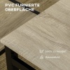 Afbeelding van HOMCOM Eettafelset MDF en Metaal 100x63x76,5 cm Eikenhout