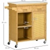 Afbeelding van HOMCOM Keukenwagen met lades, rek en handdoekhouder 801-311V00