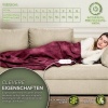 Afbeelding van Sinnlein® pluche warmtedeken 160 x 120 cm Bordeaux | elektrische deken met timer en 9 standen